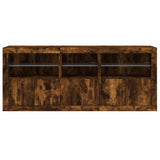Sideboard with LED Lights Smoked Oak 162x37x67 cm 3208999