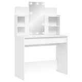 Dressing Table with LED Lights White 96x40x142 cm 837892
