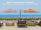 2.5M Garden Cantilever Parasol, Offset Roma Patio Umbrella Hanging Sun Shade Canopy Shelter with T3398P315973