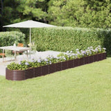 Garden Raised Bed Galvanised Steel 620x80x36 cm Brown 318945
