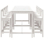 9 Piece Garden Bar Set White Solid Wood Pine 3154771