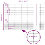 Field Fence Grey 1.2 x 10 m Steel 42005786