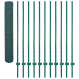 ZNTS Wire Mesh Fence with Posts Steel 25x2 m Green 144607