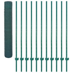 ZNTS Wire Mesh Fence with Posts Steel 25x2 m Green 144612