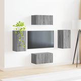 TV Cabinet Set 4 pcs Grey Sonoma Engineered Wood 3409156