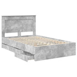 Bed Frame with Drawer Concrete Grey 120 x 200 cm Engineer Wood 3410194