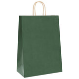 Paper Bags 250 pcs with Handles Green 32x17x44 cm 4101734