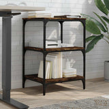 Printer Stand 3-Tier Smoked Oak 50x41x75 cm Engineered Wood 842288
