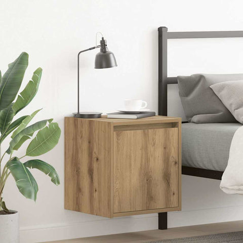 ZNTS Wall-Mounted Bedside Cabinets 2 pcs Artisan Oak 38x34x40 cm 861246