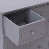 Sideboard with 10 Drawers Grey 113x30x79 cm Wood 284176
