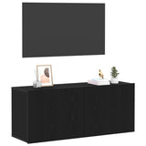 TV Cabinet Set Black Oak 100 x 30 x 41 cm Engineered Wood 863084