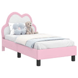 Toddler Bed Frame with Headboard Pink 70 x 140 cm PU 42011169
