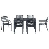 Garden Dining Set 7 pcs Anthracite Powder-coated Steel 3378818