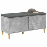Hall Bench with Cushion Concrete Grey 100 x 38 x 46 cm 891539