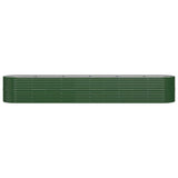 Garden Raised Bed Galvanised Steel 440x80x68 cm Green 318968