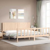 Bed Frame without Mattress 200x200 cm Solid Wood Pine 3192966