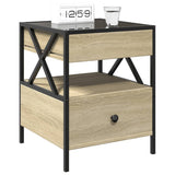Bedside Table with Infinity LED Sonoma Oak 40x40x51 cm 3284102