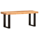 Bench 110 cm Solid Rough Mango Wood and Steel 286460