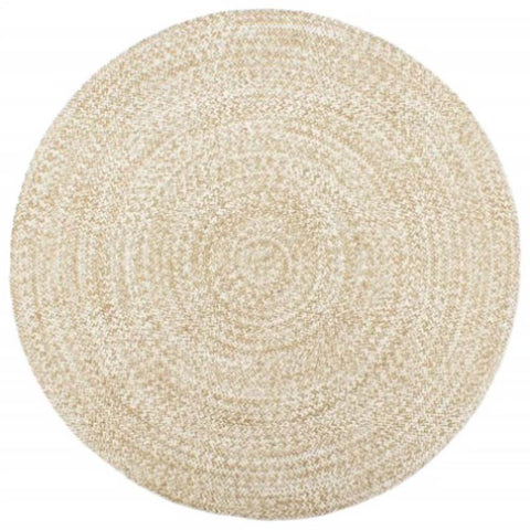 Handmade Rug Jute White and Brown 240 cm 343619