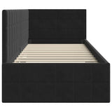Corner Bed Frame with Headboard Black 80 cm x 200 cm Velvet 42016373