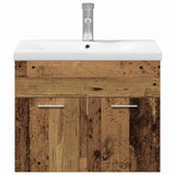 Bathroom Furniture Set Wall-mounted with Door Engineered Wood 3332530