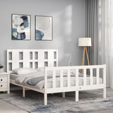 Bed Frame without Mattress White 140x190 cm Solid Wood Pine 3192212