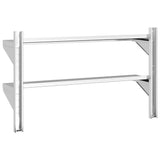 2-Tier Wall Shelf 100x23.5x60 cm Silver Stainless Steel 30311