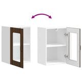 Kitchen Wall Cabinet with Glass Door Lucca Brown Oak 853774