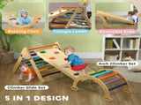 5-in-1 Toddler Climbing Frame with Ramp, Arch, for 18-48 Months, Multicoloured T3398P425410