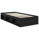 Bed Frame with Headboard Black 90 x 190 cm Solid Pine Wood 3410129