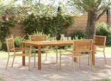 Garden Dining Set 5 pcs Beige Solid Acacia Wood 3365519