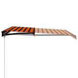 Manual Retractable Awning with LED 300x250 cm Orange and Brown 3055223