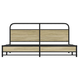 Metal Bed Frame without Mattress Sonoma Oak 180x200 cm Super King 3318689