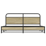 Metal Bed Frame without Mattress Sonoma Oak 180x200 cm Super King 3318689