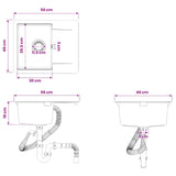 Kitchen Sink Single Basin Granite 56 x 46 x 19 cm Graphite 42053762