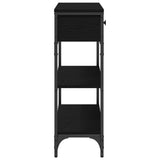 Console Table Black Oak 72.5 x 25 x 75 cm Engineered Wood 863521