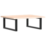 Basin Shelf Wall Mounted Steel and Solid Wood Oak 3302593