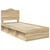 Bed Frame with Headboard Sonoma 90 x 190 cm Solid Pine Wood 3413364