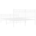 ZNTS Metal Bed Frame without Mattress with Footboard White 140x190cm 373758