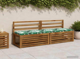 2-Piece Bench Cushions SOEST 2 pcs 100% Polyester Leaf Pattern 949069