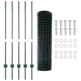 Fence with Posts Green 1.2 x 10 m Steel 3335968