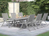 Garden Dining Set Grey Solid acacia wood 7-Piece Foldable 3079651