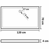 Rectangular ABS Shower Base Tray Black 70x120 cm 148914