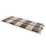 Slatted Bed Base without Mattress with 42 Slats 7 Zones 90x200 cm 246463