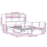 ZNTS Bookcase Bed without Mattress White 160x200cm Solid Wood Pine 3322671