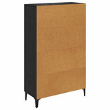 Highboard Black Oak 70 x 31 x 115 cm Engineered Wood and Iron 880862