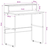 Desk with Storage Grey Sonoma 80 x 50 x 91 cm 8008023