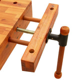 Workbench Tabletop with Vice 52x44x9,5 cm Solid Wood Acacia 353786