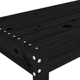 Garden Bench Black Solid Pine Wood Standard Durable 825090