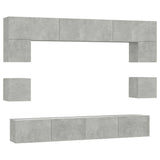 8 Piece TV Cabinet Set Concrete Grey Engineered Wood 3114417